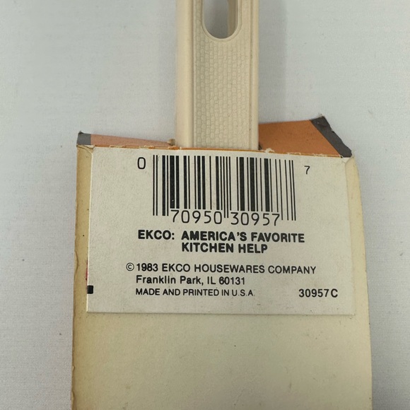 NOS Vintage 1983 Ekco 2 1/2” Strainer 30957 Off White Handle Made in USA D7 - Picture 3 of 3